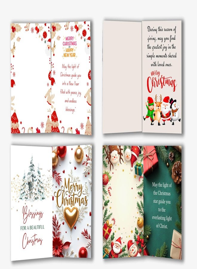PICKKART Christmas Greeting Cards Set, Holiday Collection with Festive Designs and Messages, Pack of 4 - Image 2